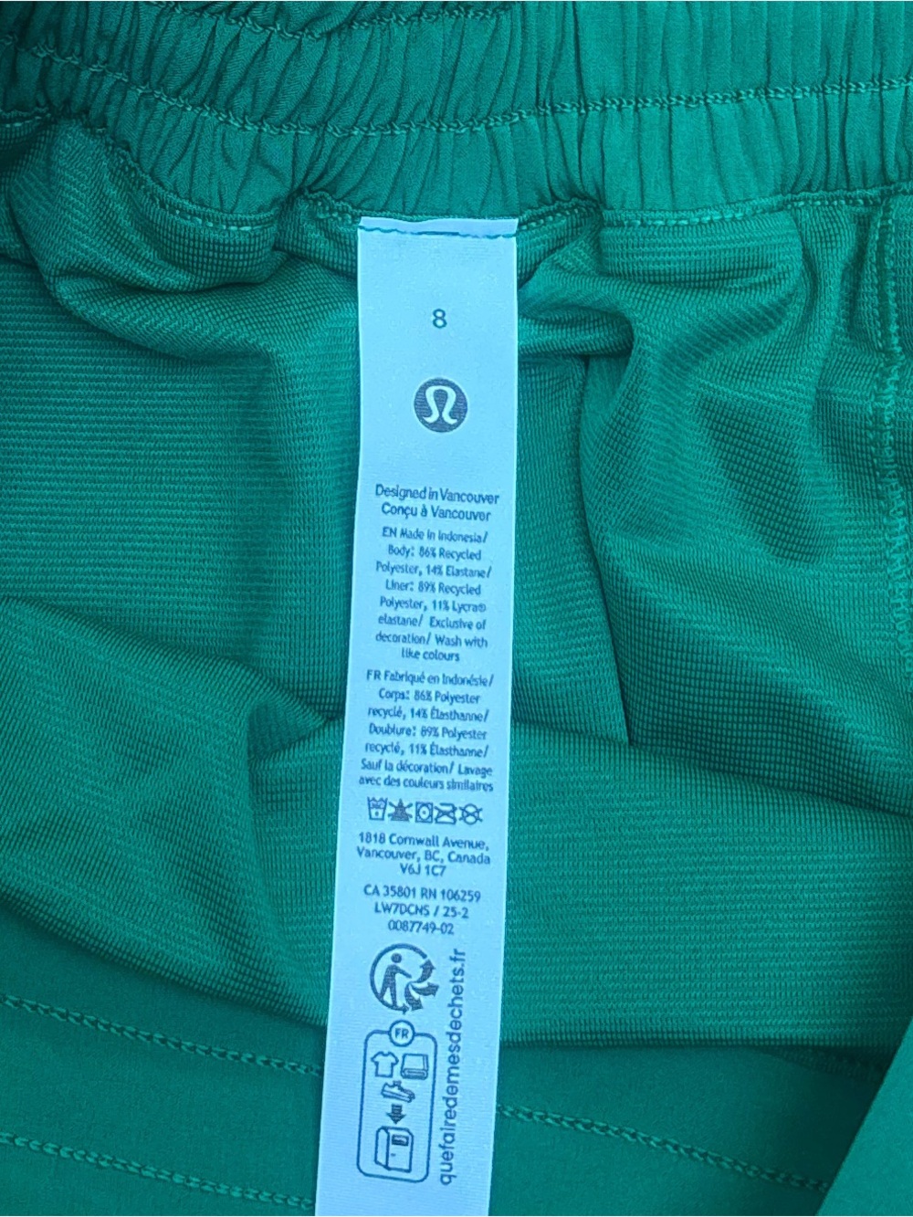 NWT Lululemon Hotty Hot High Rise Shorts 4" In Raceway Green Size 8 - Picture 7 of 7